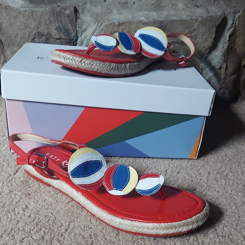 Katy Perry Collections Red and Yellow Sandals Vibrant Style